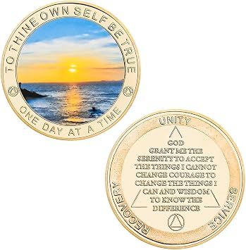 Sobriety - Commemorative Coin for Addiction Recovery, Symbol of Strength & Renewal, Metal, for Recovery Journey