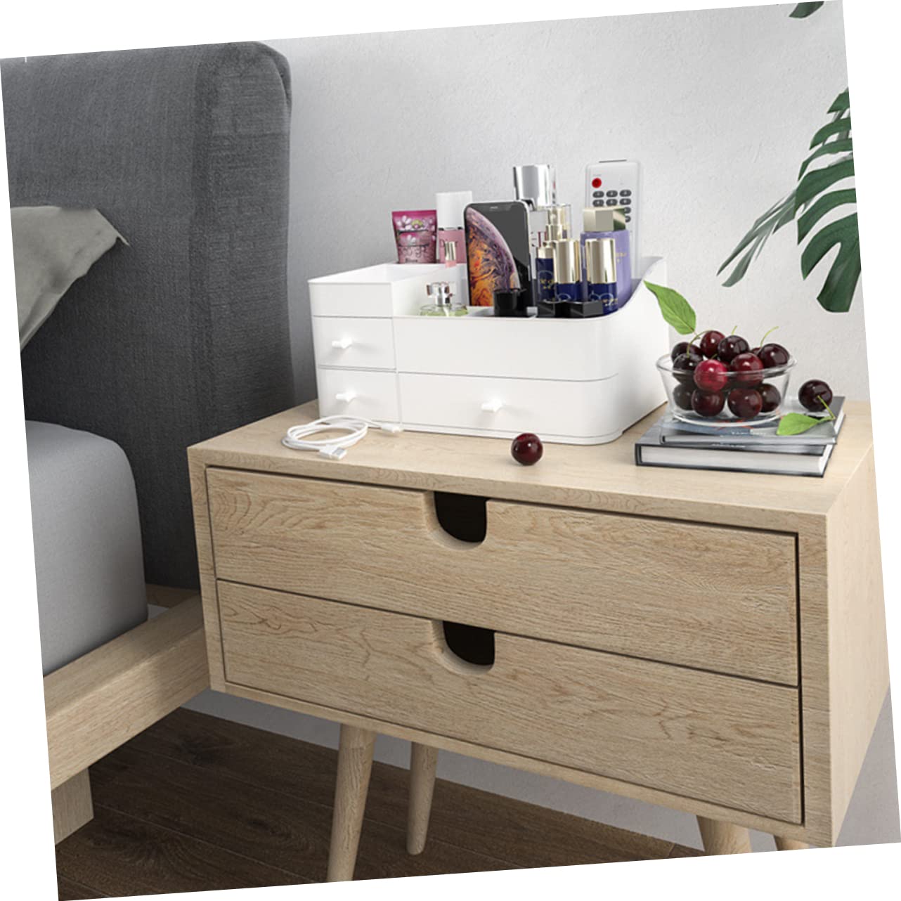 Alipis 1 Boîte Pinceaux Maquillages Rangement Plastique Boite De Rangement Plastique Boite Rangement Plastique Porte-Maquillage Stand De Maquillage Cosmétique Blanche
