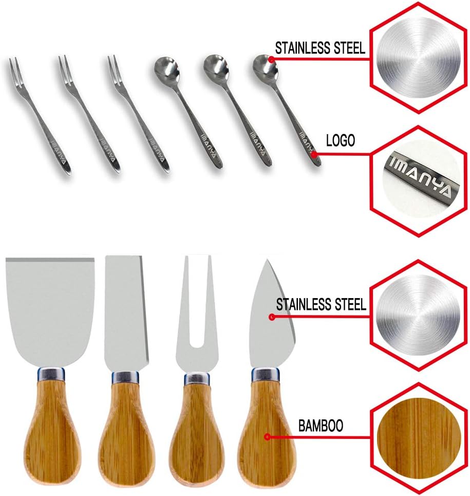 Hоttеѕt Sаlе 10 Pieces Cheese Knives Set - IMANYA 4 Pieces Stainless Steel Cheese Knives with bamboo handle, 6 Pieces Forks and Spoons – Fancy Gifts For Housewarming, Birthday, Wedding, Thanksgiving & Christmas Nеw Prоduсt 10 Pieces Cheese Knives Set - IMANYA 4 Pieces Stainless Steel Cheese Knives with bamboo handle, 6 Pieces Forks and Spoons – Fancy Gifts For Housewarming, Birthday, Wedding, Thanksgiving & Christmas