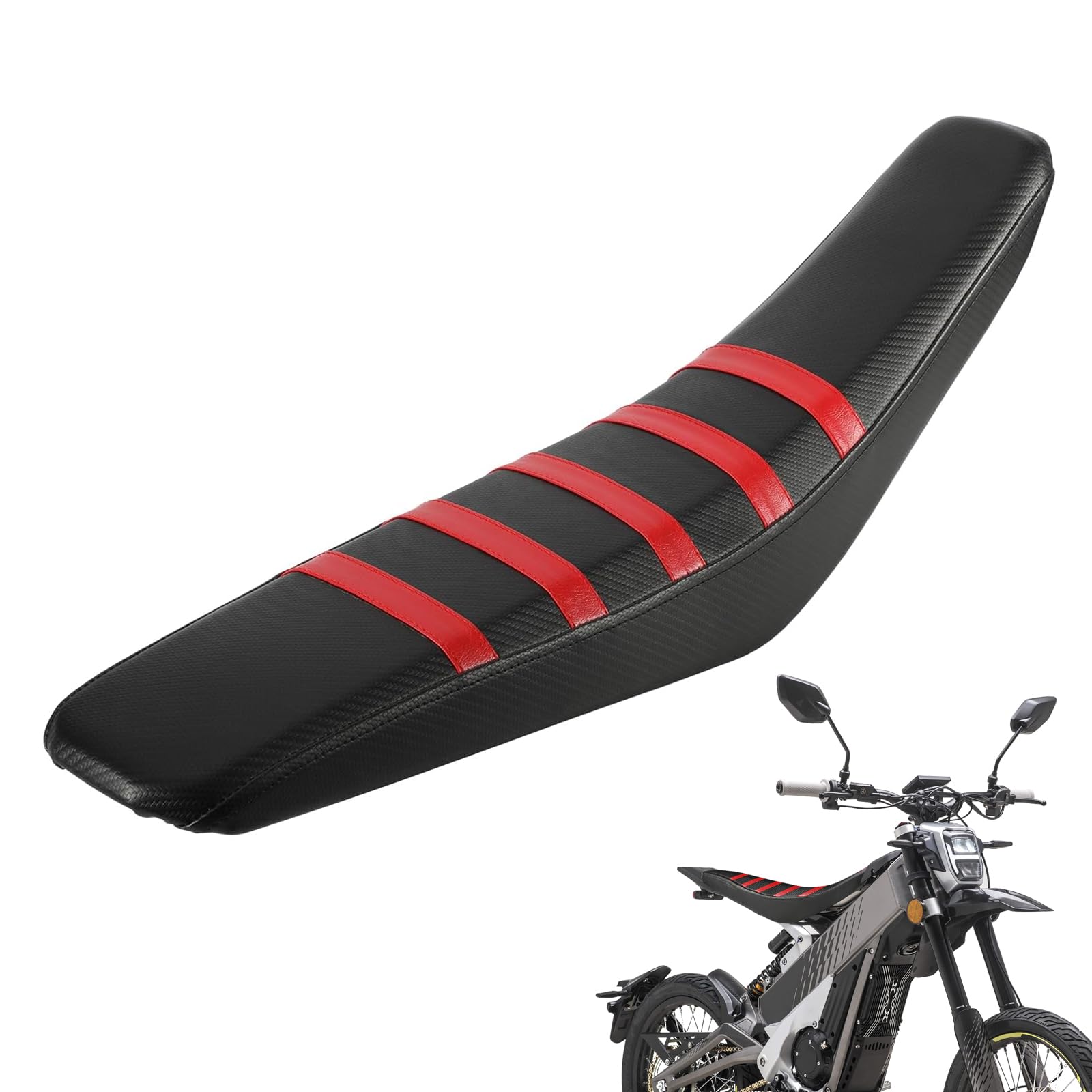 Seat Cover for Talaria XXX X3, Electric Dirt Bike Soft Seat Cover Compatible Fit for Taparia X3 Ribbed Easy Installation Red