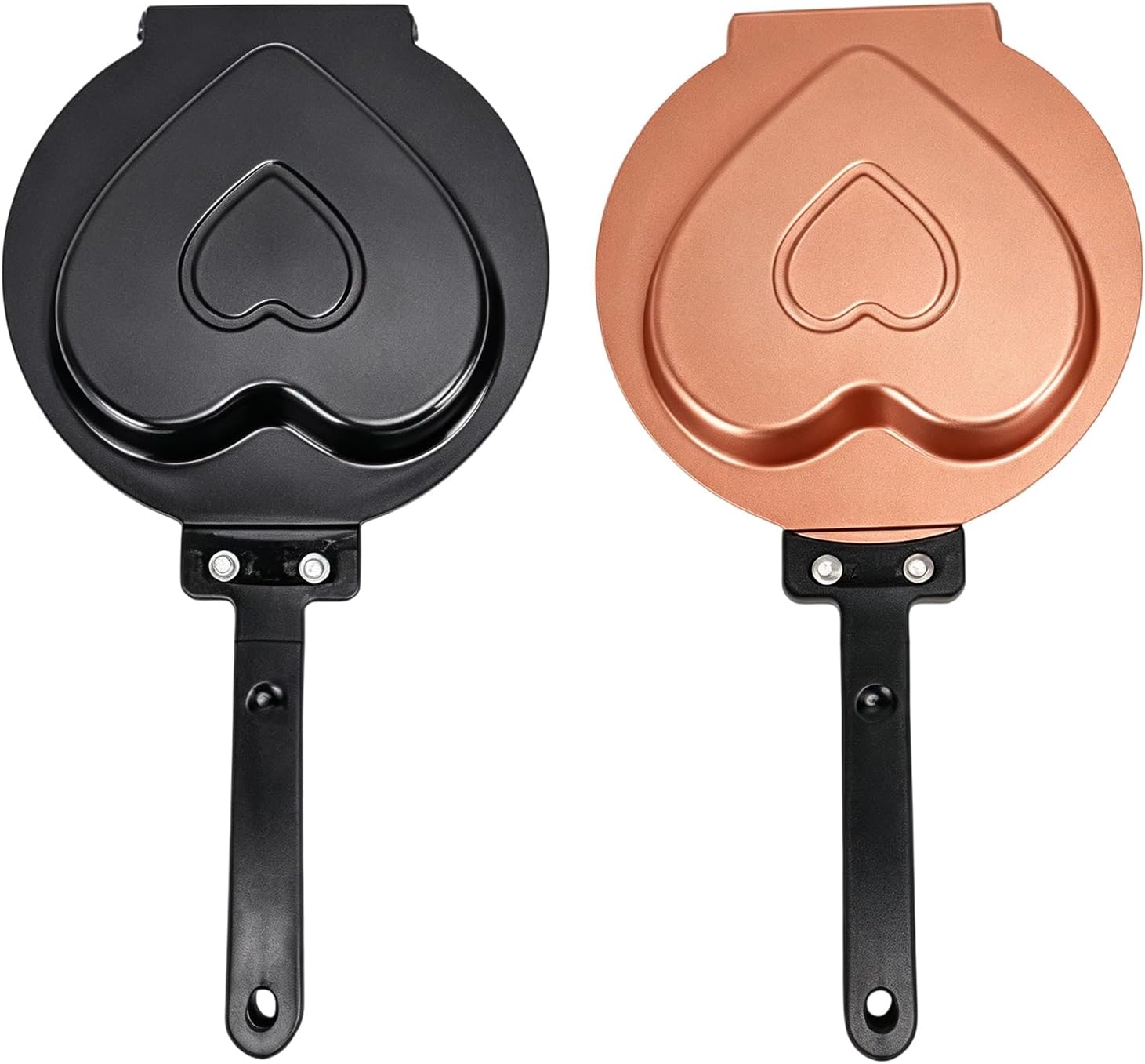 Romantics Heart Design Pancake Maker Nonstick Coating Double Sided Flipping Frying Pan with Handle Cookare Nonstick Double Side Frying Pan