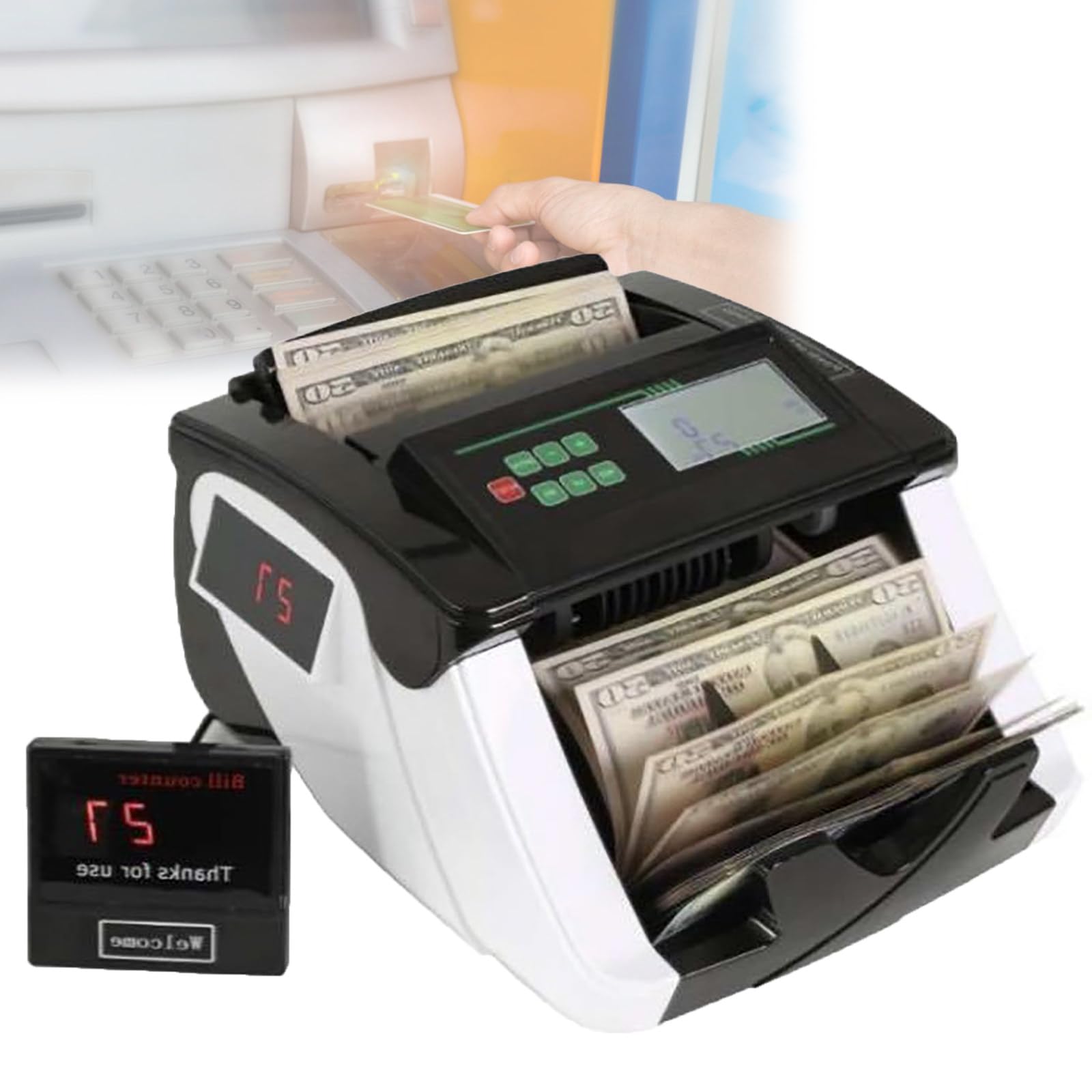 Contabanconote,Macchina Conta Soldi,Con Conteggio Valore,900 Banconote/Min,Capacità 120-180 Banconote,Con Display Lcd,Contabanconote Per Dollari Ed Euro,Rilevamento Anticontraffazione