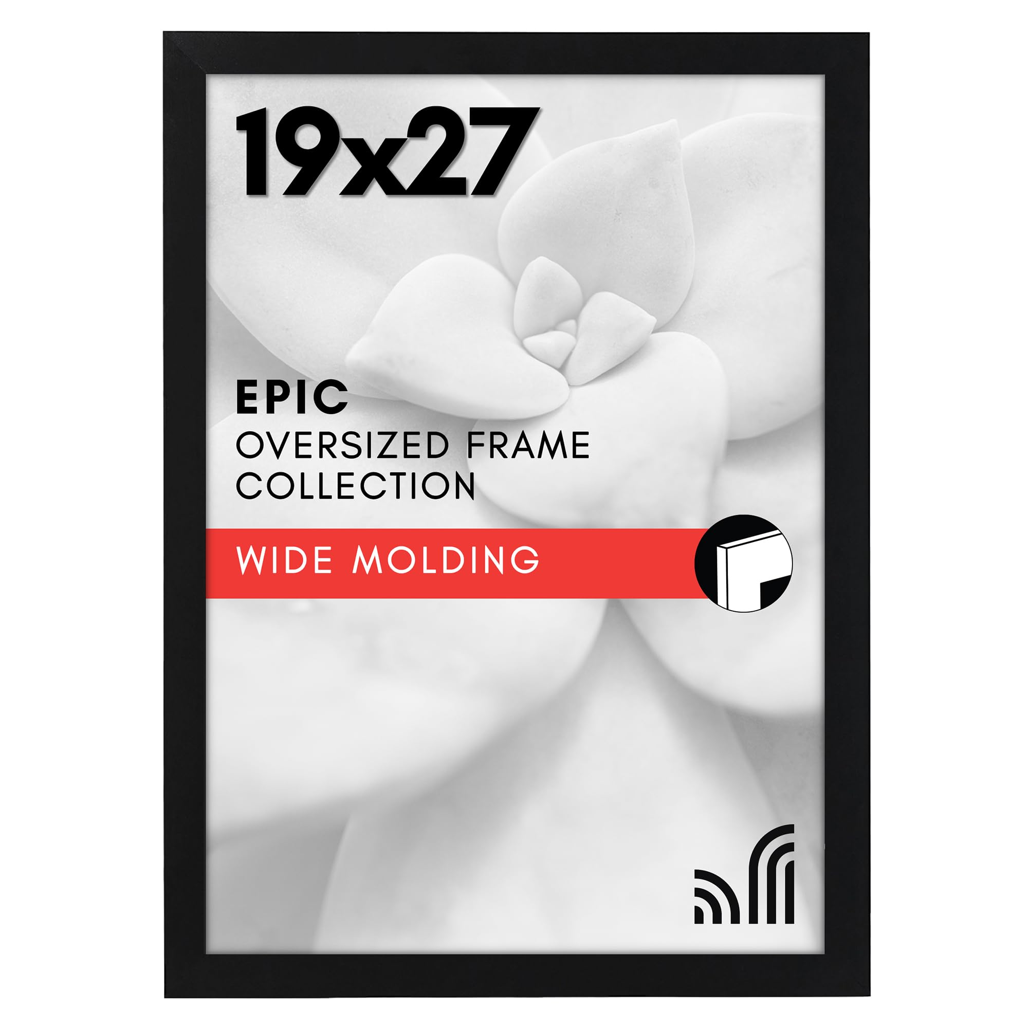 Americanflat 19x27 Poster Frame with Polished Plexiglass - Black Picture Frame - Wide Photo Frames Made of Engineered Wood for Vertical or Horizontal Wall Display - Epic Collection - Black