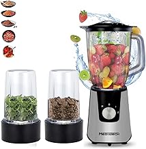 خلاط 3×1 بقدرة 600 واط مع مطحنة وكوب عصير من ميدياتك - موديل MT-B18، أسود