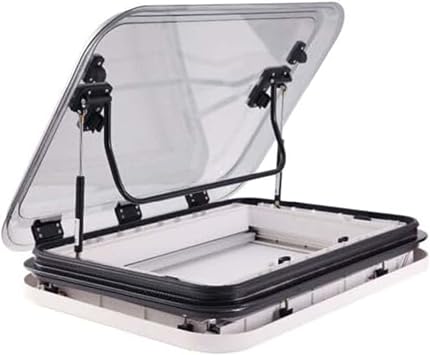 RV Skylights, Caravan Motorhome Roof Vent Hatch, Roof Window with LED Light Camper, Windows Replacement Skylight with Lamp, for RV Caravan Motorhome
