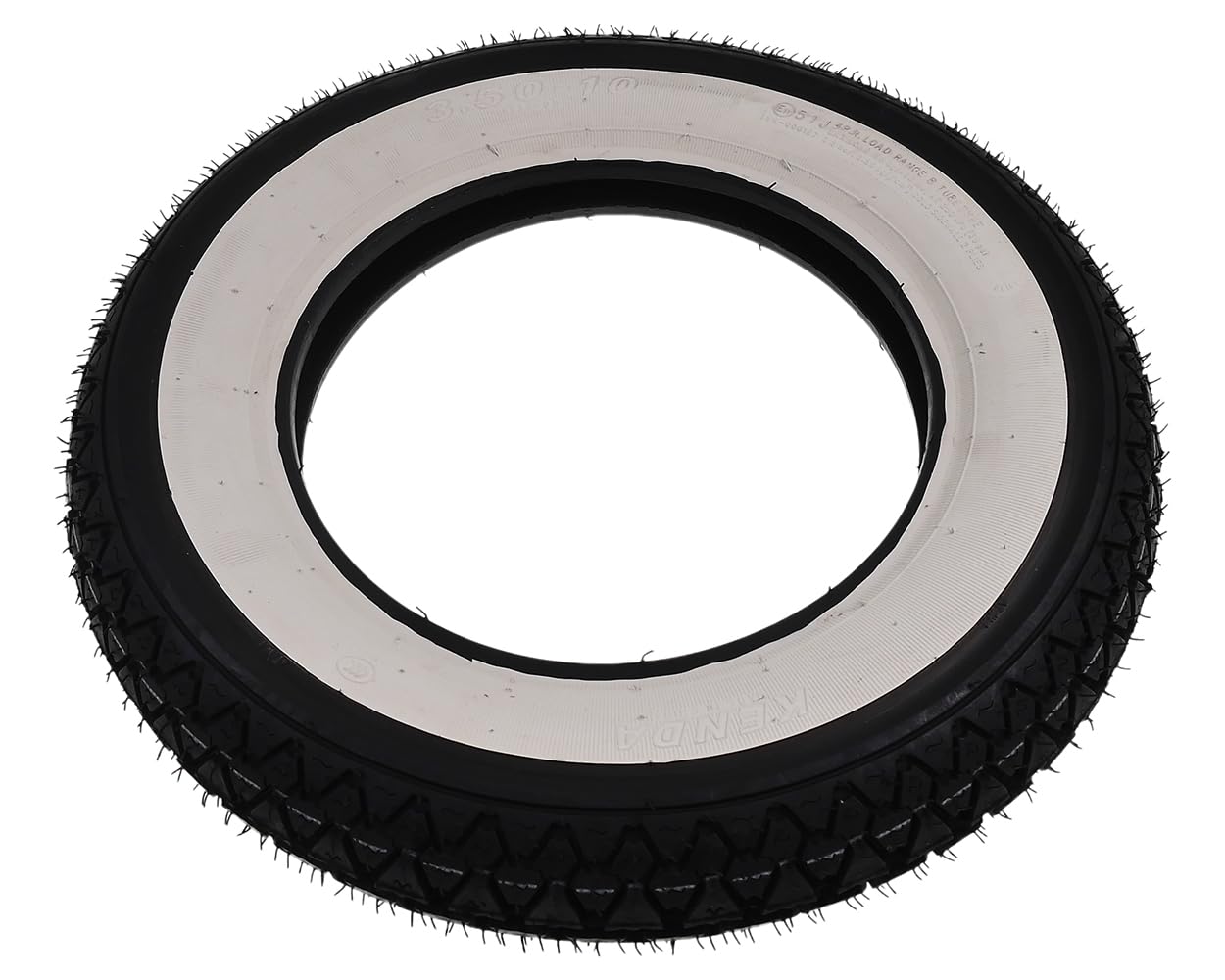 Pneu mural blanc Kenda 3,50-10" 4PR 51J pour scooter Chine, Hercules CV, Honda Dax 50 ST70 ZB50 Monkey