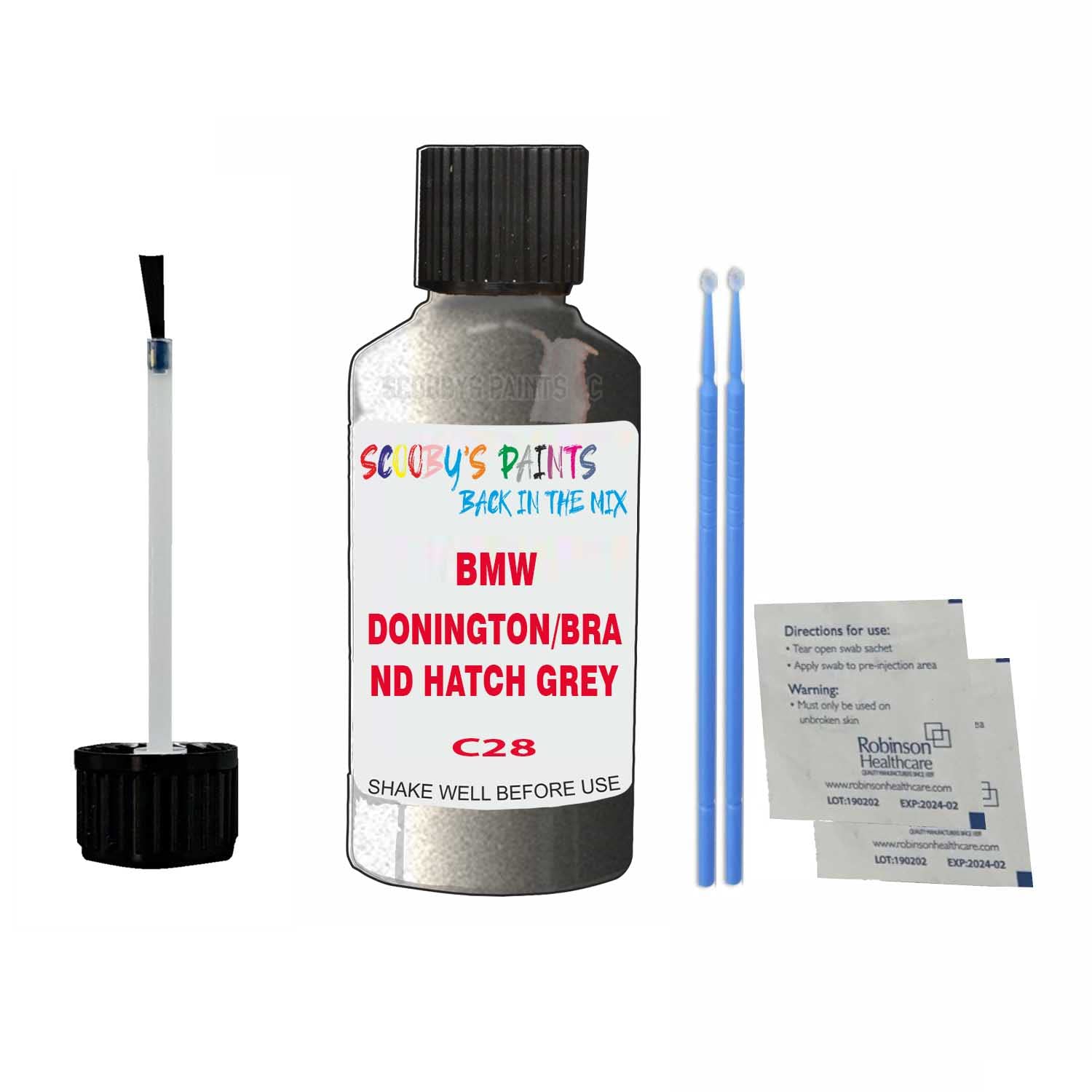 Scoobys Paints Back In The Mix Donington/Brand Hatch Grey Touch Up Paint For Bmw X3-M C28 2014-2022 30Ml Bottle Brush Scratch Stone Chip Repair Pen