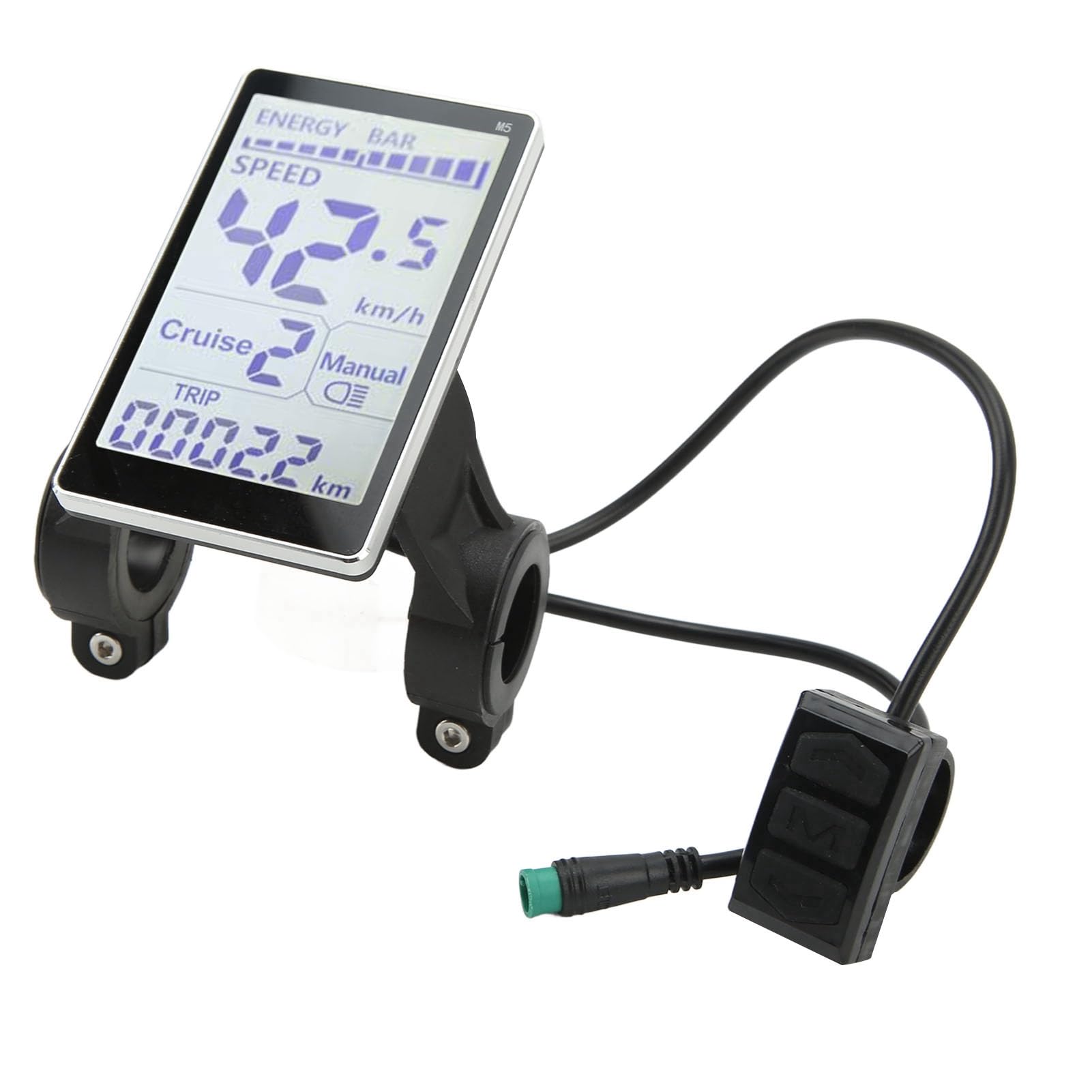 Compteur LCD Universel pour Vélo Électrique Et Trottinetteaffichage Numérique 5 Broches,Compatible avec 24 V36 48 60 V,Adapté Guidons de 22,2 Mm 31,8
