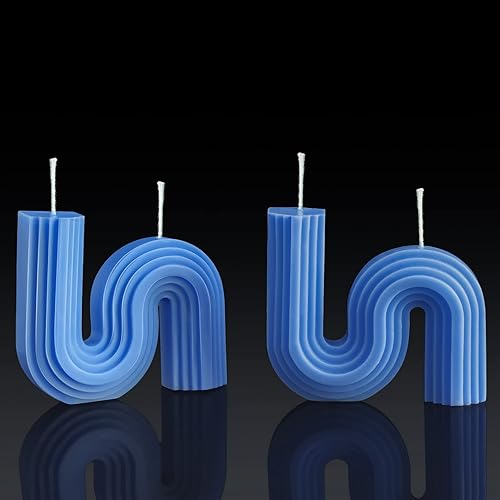 Tondiamo Velas estéticas con forma de S, velas con forma de S, velas minimalistas con forma geométrica, velas perfumadas de cera de soja, arte