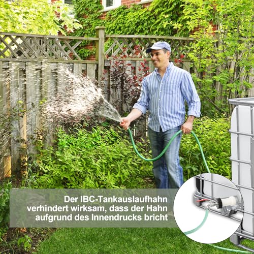 IBC Tank Auslaufhahn, IBC Tank Zubehör IBC Container Zubehör IBC Auslaufhahn mit 3/4 Zoll Anschluss für IBC Adapter S60x6 Wassertank, 1000L Wassertank Zubehör Auslaufhahn für IBC Container
