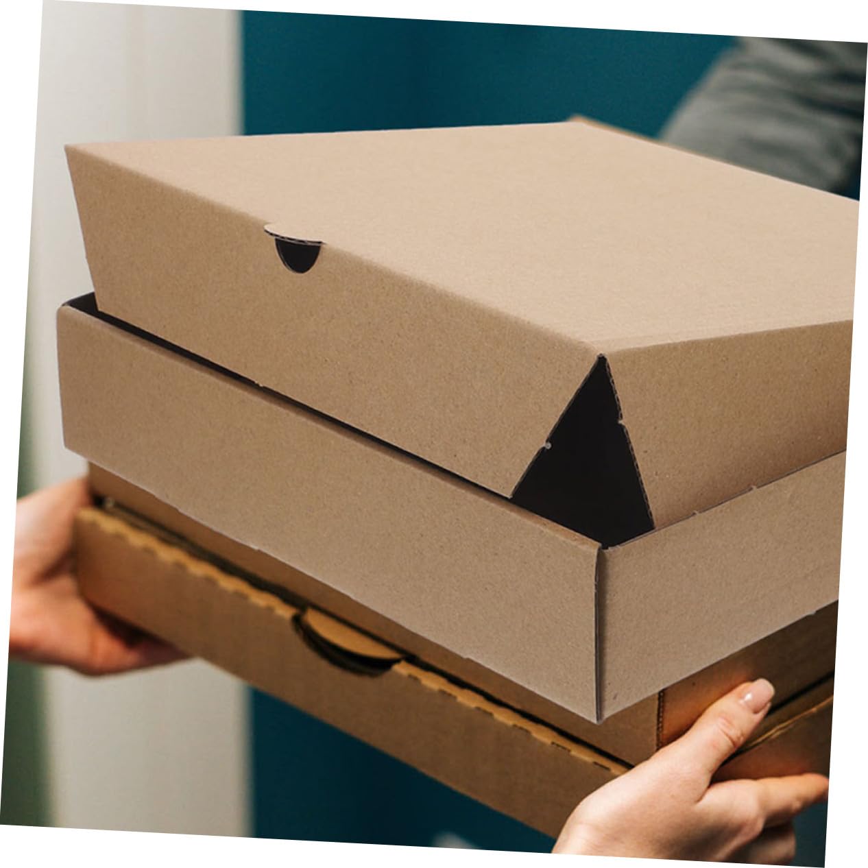 ERINGOGO Boite Pizza Mini en Papier Carré, Paquet de 10pcs, Design Élégant et Compact, pour Fête et Présents Artisanaux