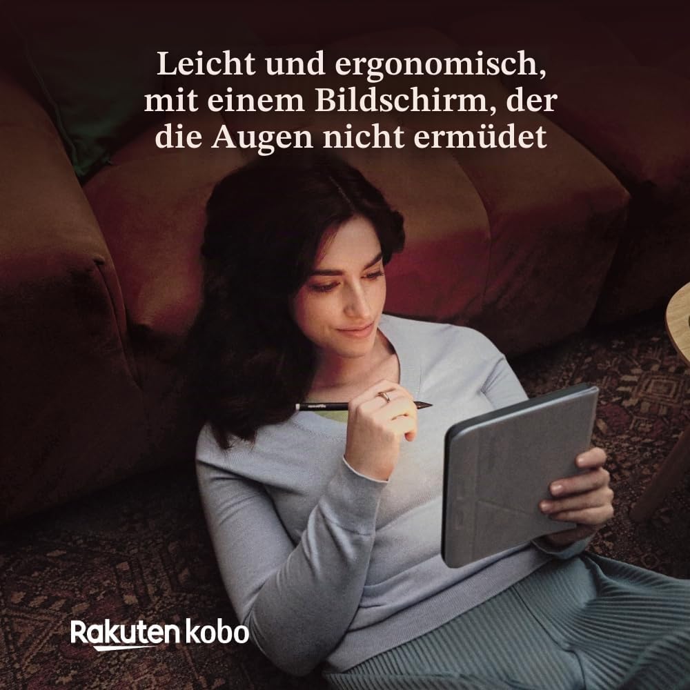 Kobo Libra Colour mit Kobo Stylus 2 | eReader | entspiegeltes Farbdisplay und Ink Kaleido™ 3 7 | Dunkelmodus | Hörbücher | wasserdicht (schwarz)