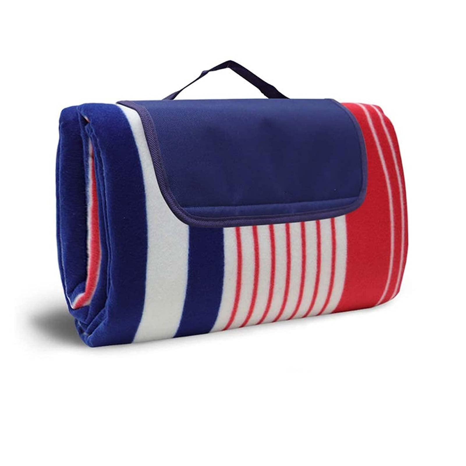 Couverture de Pique-Nique, Tapis de Plage Imperméable, Gand Tapis Pique Niques pour Extérieur Camping Parc (Color : Red Blue Stripe, Size : 200x200cm)