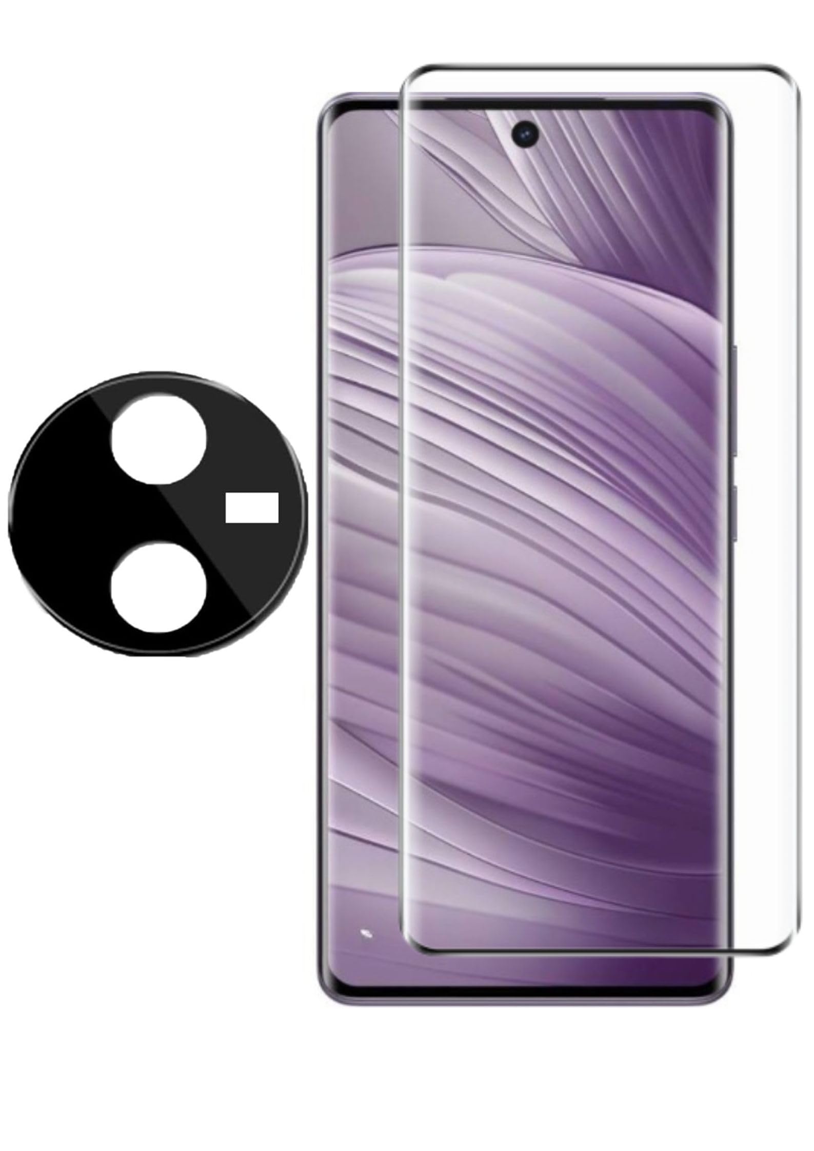 VM - PROTEC Screen Protector Tempered Glass Camera Lens Protector For Vivo V40 5G with Full Screen Coverage and Easy Installation Kit