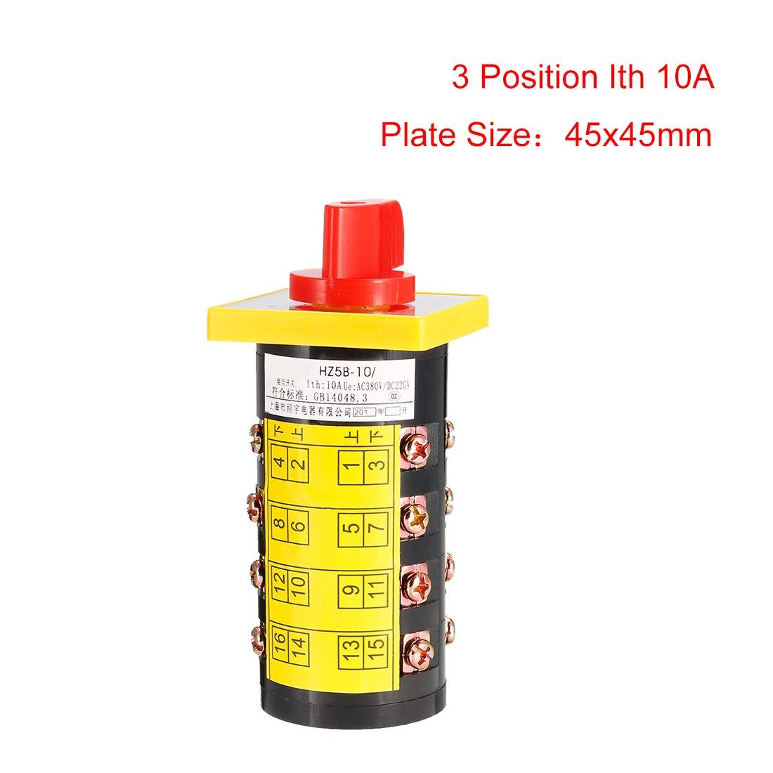 Commutateur Rotatif 3 Positions 16 Ports - 20A, 380V, Pour Contrôle Moteur/Industriel
