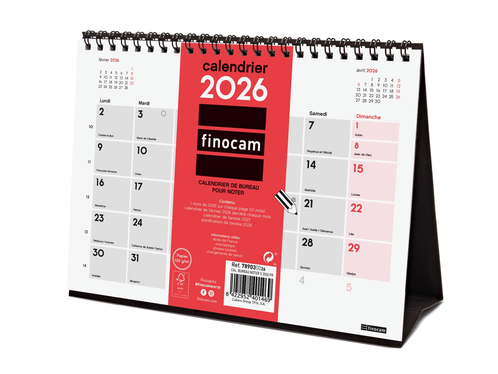 Finocam Calendrier De Bureau 2026 Chats Mignons - Vue Mensuelle + Catalan - Sept 2025 à Déc 2026