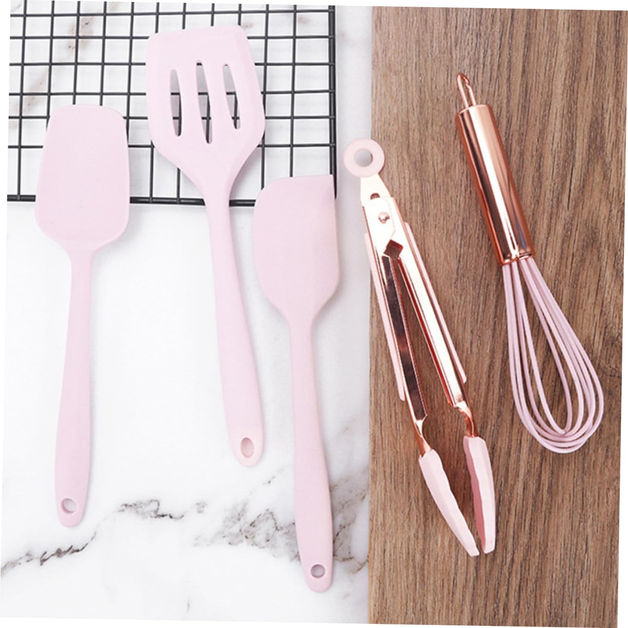 VIVAYO Kitchen Utensils Set, 32 Pcs Silicone Cooking Utensil Spatula Set With Holder, Wooden