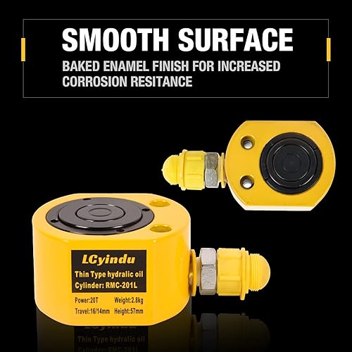 Miniatura 5 de LCyindu Kit de gato de cilindro hidráulico Stoke de múltiples secciones 20T RMC-201L carrera de 1.06 pulgadas + CP-180 400cc bomba manual hidráulica