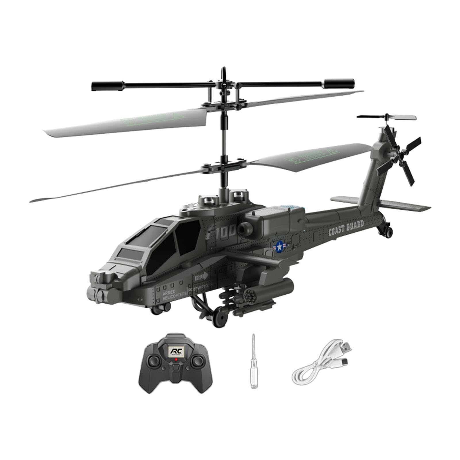 Harilla Ferngesteuerter Hubschrauber mit Lichtern, Sammlerstücke, 1 Schlüssel, Start/Landung, Flugzeug, Gyro-Stabilisator, RC-Helikopter für Anfänger, Grün