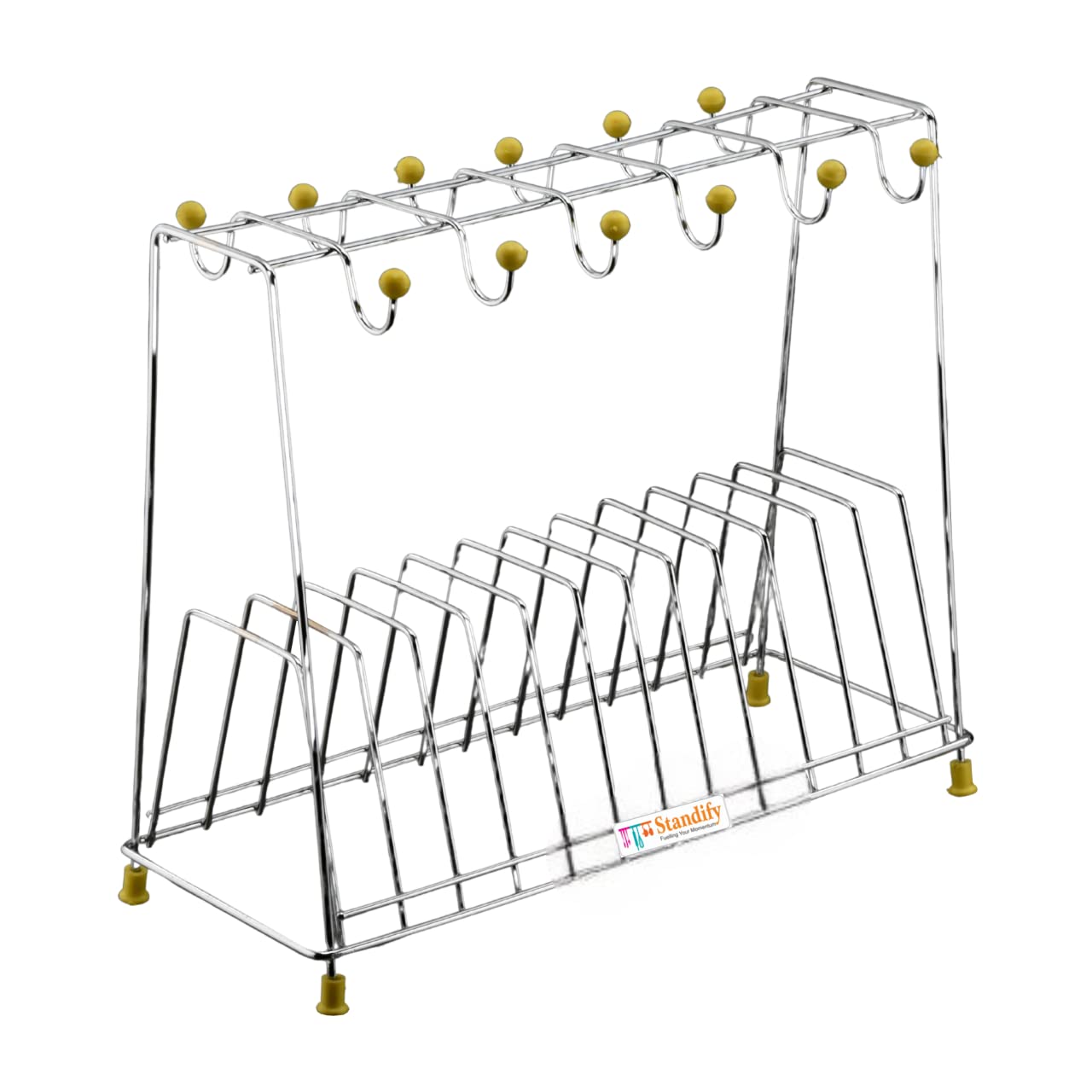 See full amazon price history chart for STANDIFY Stainless steel Coffee Cup Rack Hooks, Mug Cup Stand Dishes Organizer Holder for Kitchen 12 Section for Holding Plates, Dishes & Lids STANDIFY Stainless steel Coffee Cup Rack Hooks, Mug Cup Stand Dishes Organizer Holder for Kitchen 12 Section for Holding Plates, Dishes & Lids (B0CHF675MX) Amazon Price History, Amazon Price Tracker