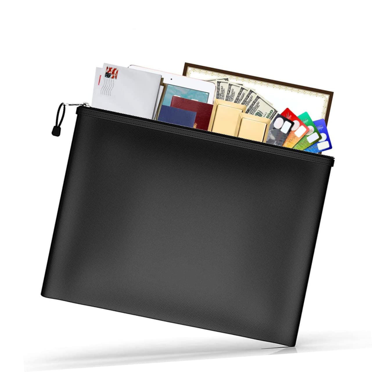 OSALADI 3 Pezzi Borsa Documenti Ignifuga Cerniera Protezione per Documenti e per Viaggi e Organizzazione per File e Contanti