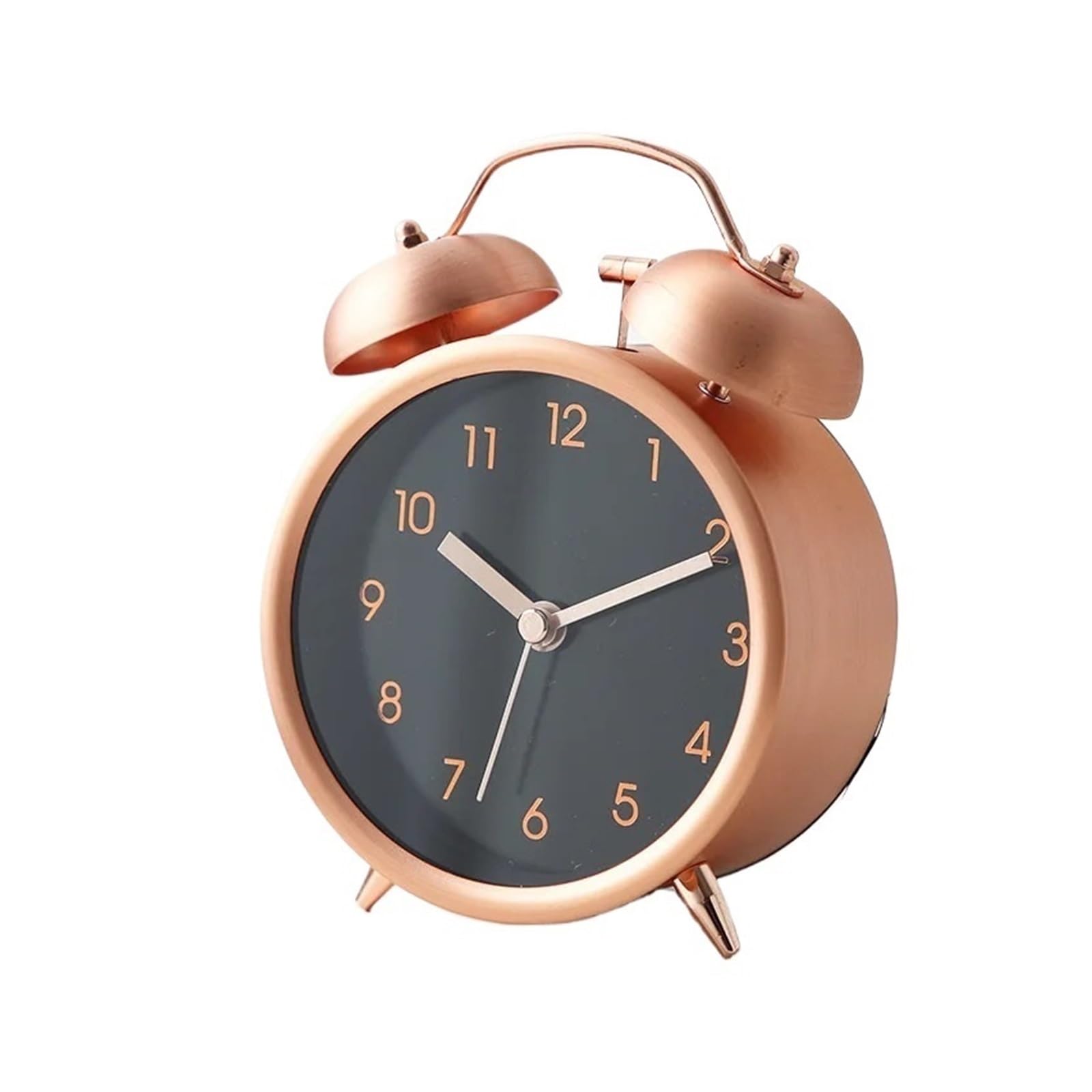 J9V4G6S3B5 Desk Clock Mechanical Super Loud Little Alarm Clock Creative Personality Student Bedroom Bedside Mute Fashion Modern Simple Clocks analogue alarm clock(White)