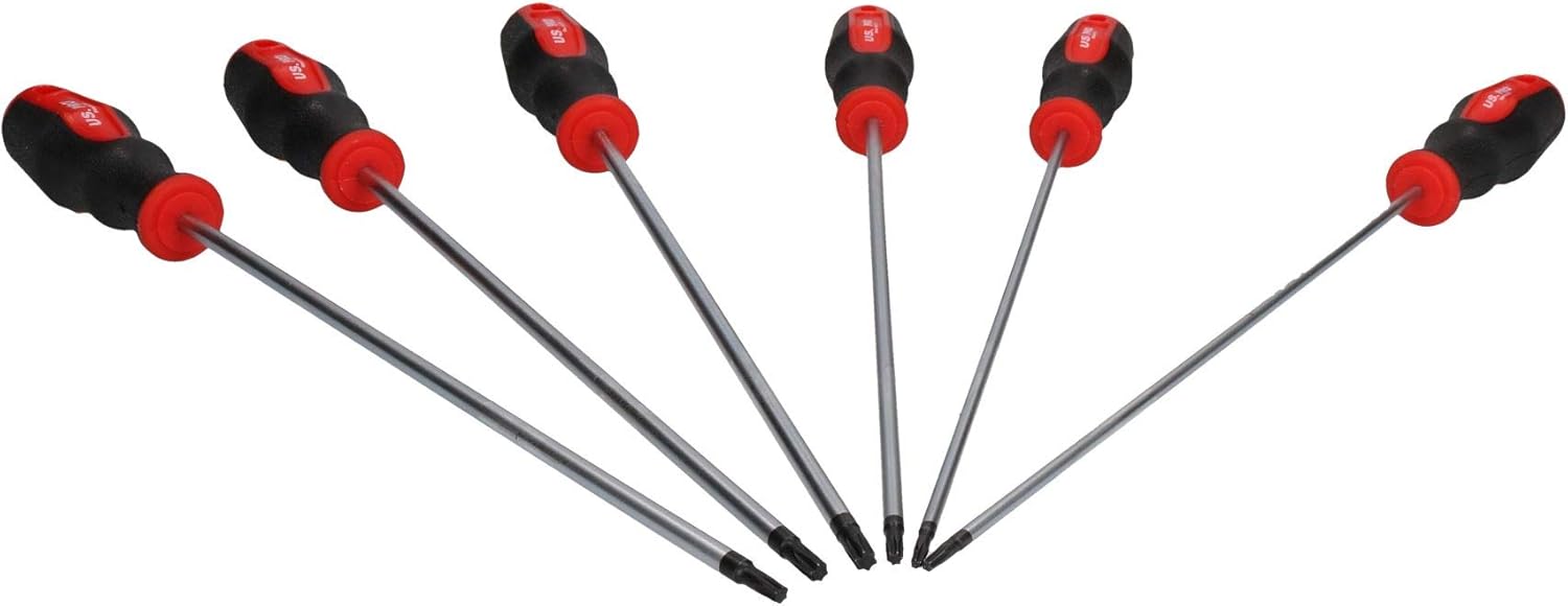 6pc Torx screwdriver set extra long T10 - T30 by U.S.Pro Tools AT387