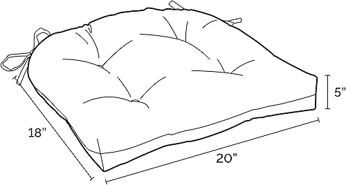 Miniatura 4 de Arden Selections Cojín para silla de mimbre para exteriores (paquete de 2), marrón Leala, 18 pulgadas de profundidad x 20 pulgadas de ancho x 5