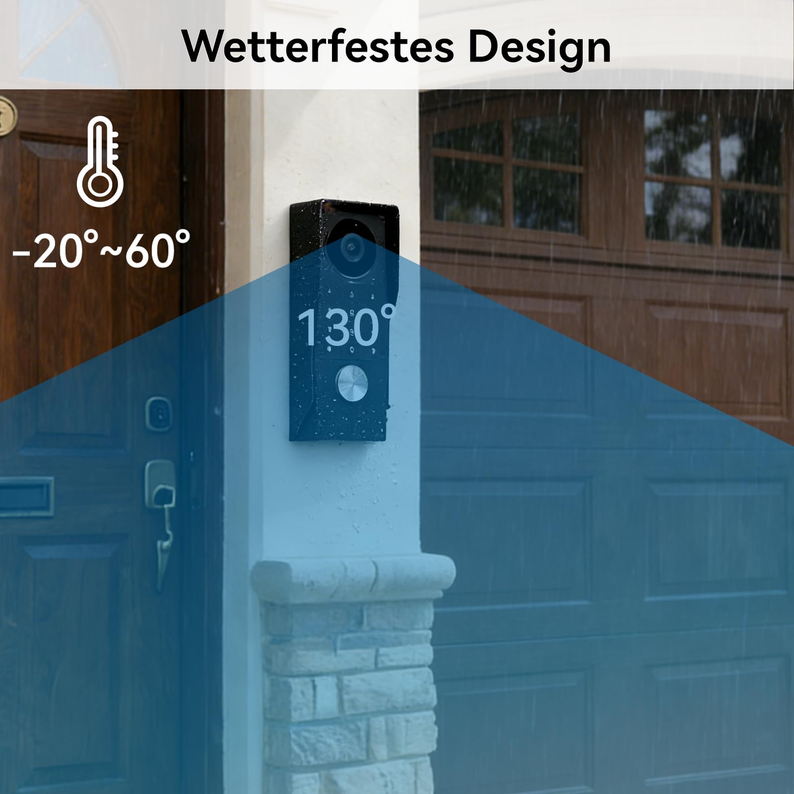 Video Türsprechanlage 2 Draht, Türklingel mit Kamera, Full HD Kamera,Türsprechanlage unterstützt Passwort, 7" Farb-Touchscreen und 2-Wege-Audio, Smartphone app, Bewegungserkennung