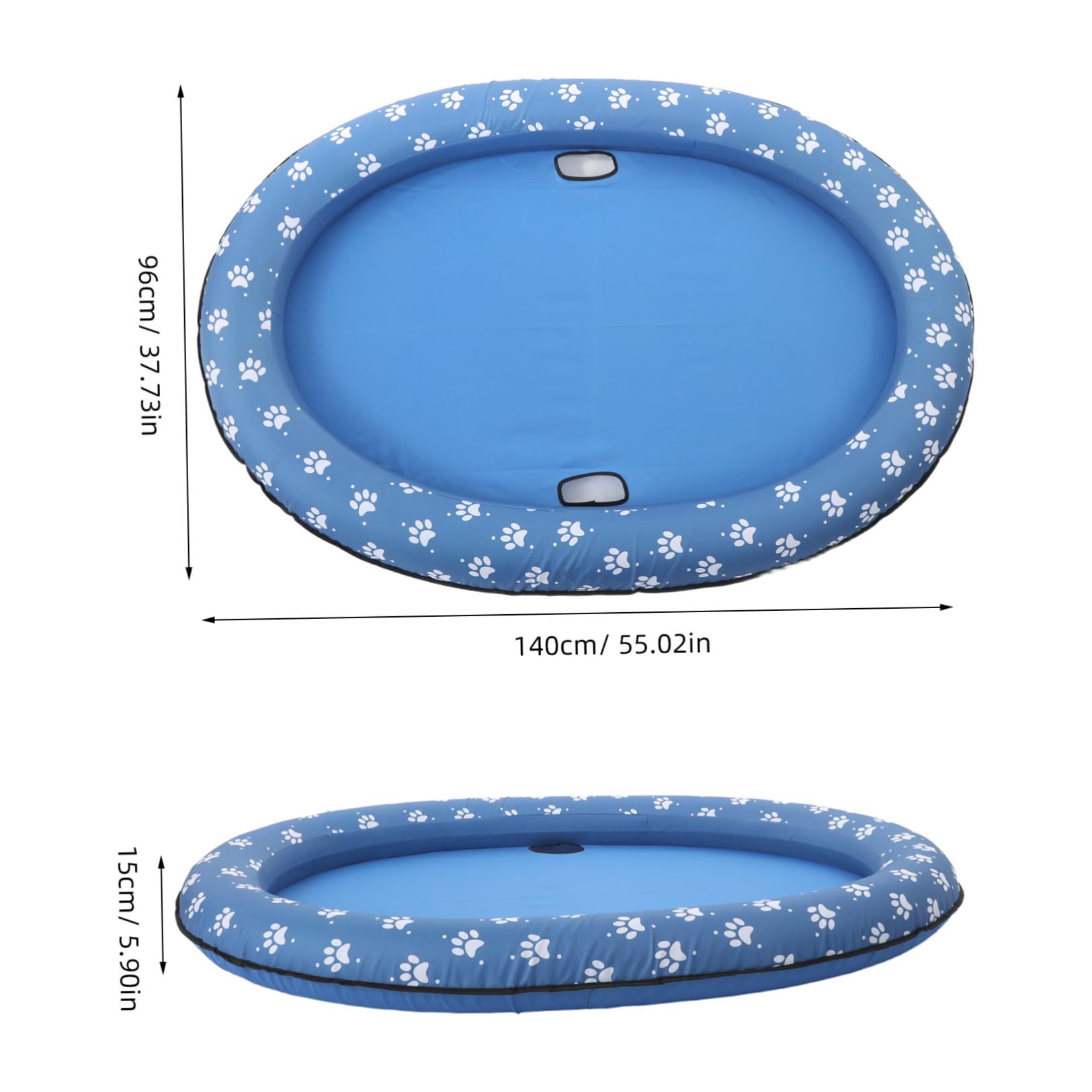 Colchón Flotante Inflable para Mascotas Azul, Portátil y Plegable | Oxford y Pvc, para Perros y Otros Animales, Uso en Piscina o Estanque, Accesorios Aleatorios