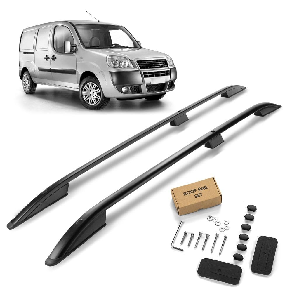 CHROMEMASTER | Barras Portaequipajes, Rieles de Techo Compatible con Fiat Doblo L1 Corto 2001-2010; Se Utilizan para el Montaje de Portaequipajes de Techo, Cajas de Techo o Portabicicletas; Aluminio