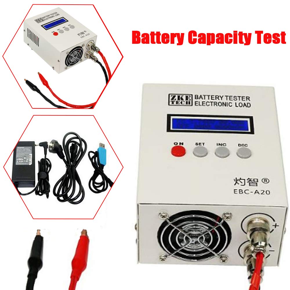 EBC-A20 - Tester di capacità della batteria Li-Po, 5 A, carica 20 A, 85 W, multifunzione con display LCD, tensione/corrente/capacità/tempo/consumo energetico