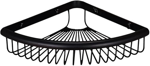 Estante esquinero triangular de latón de 1 nivel para baño, ducha, organizador de almacenamiento, resistente montaje en pared, bronce aceitado