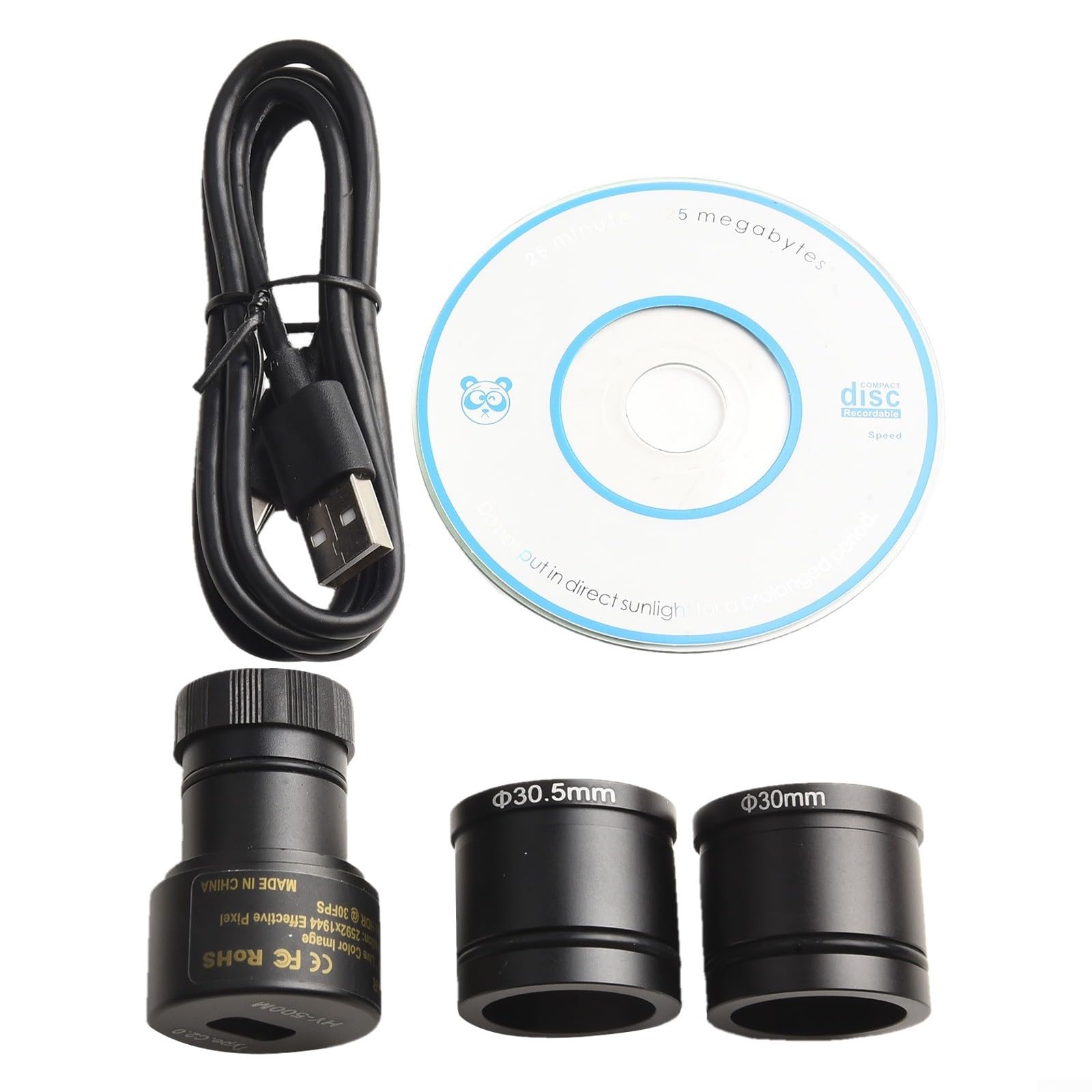 Fotocamera microscopio USB da 5 MP con supporto C, oculare industriale digitale per adattatori da 23,2 mm, 30 mm, 30,5 mm, sensore CMOS ad alta risoluzione per visione industriale e laboratorio