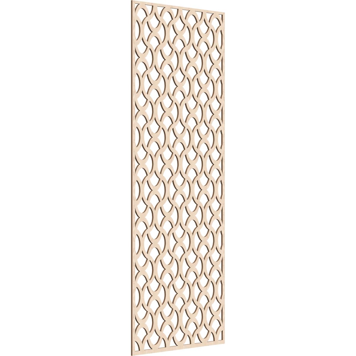 27 3/8"W x 69 3/8"H x 1/4"T Resort Decorative Fretwork Wood Wall Panels, Red Oak