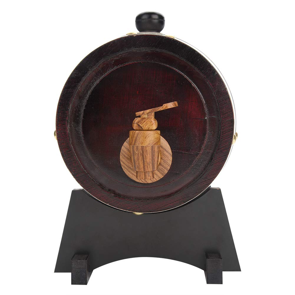 GOTOTOP Barril de madera de 1,5 l, barril de vino dispensador, barril de roble con grifo, barril para barril de madera para almacenamiento o vino envejecido
