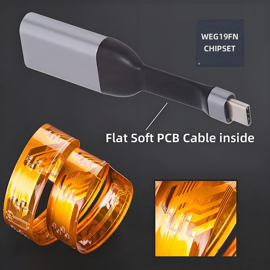 Chenyang Cable USB-C a Mini DisplayPort, compatible 4K@60Hz, 1080p@60Hz, Thunderbolt 3/4
