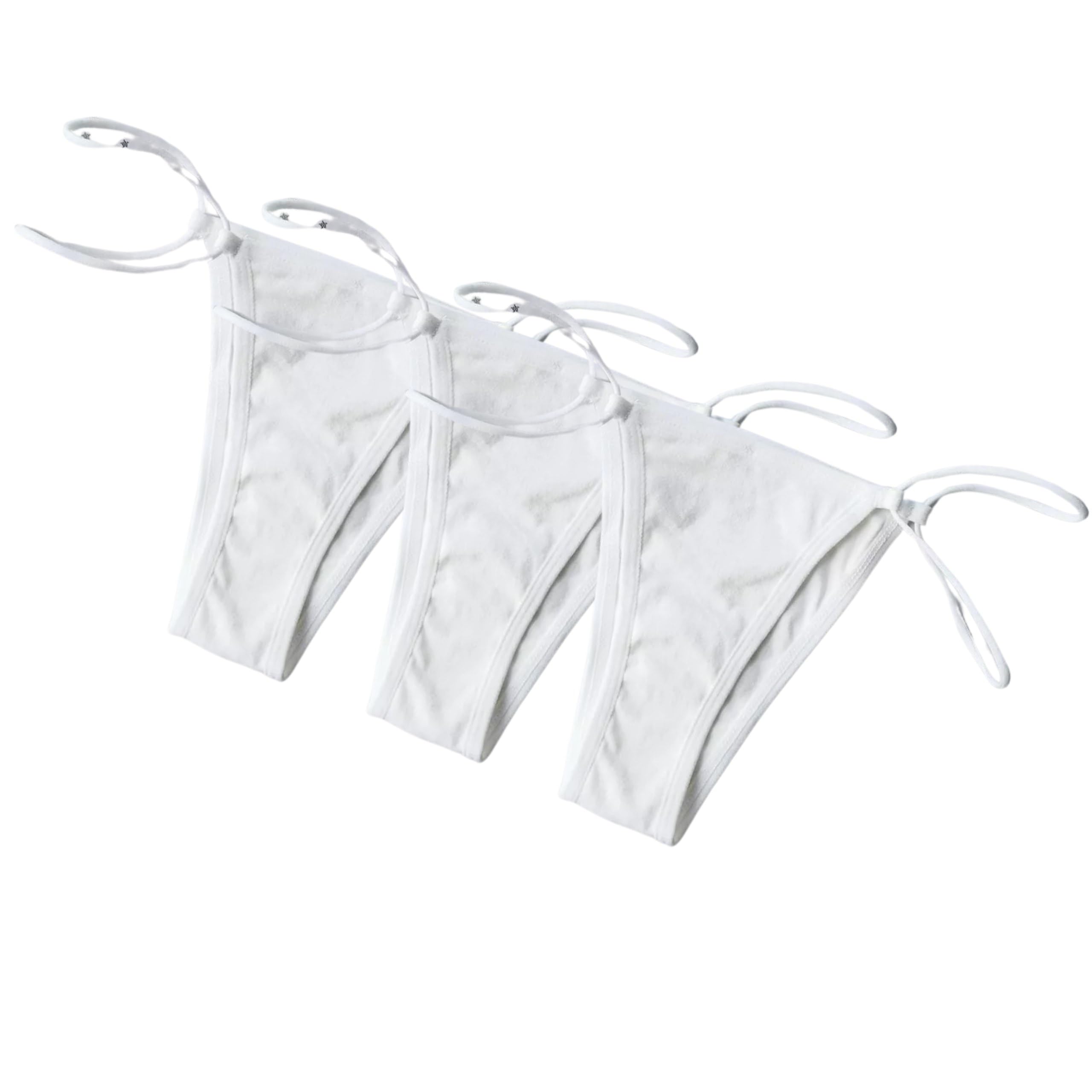 Women's White String Bikini Bottoms Trendy, Comfortable Panties Perfect for Mixing and Matching Ladies Ideal Swimwear for a Stylish Innerwear Beach Poolside Look (Pack of 3)-image-37