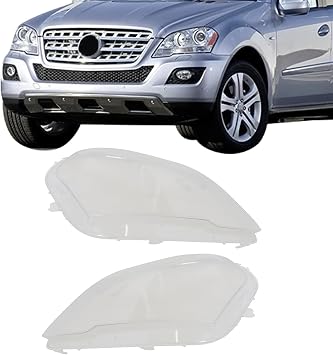 Priprilod Left and Right Headlight Lens Headlamp Covers Compatible with Mercedes-Benz ML450 2010-2011 ML500 ML350 ML63 AMG 2008 2009 2010 2011 2038203161 2038201259
