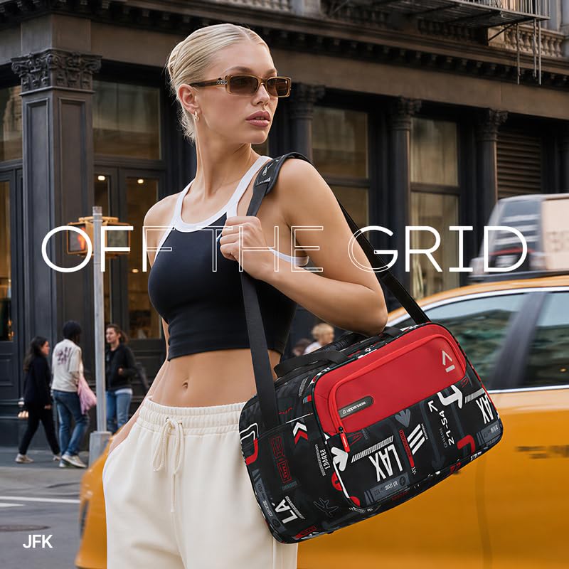 Image of uppercase JFK 50cm Duffle Bag | 44 LTS | Dust Resistant Travel Bag | Spacious Main Compartment | Adjustable Shoulder Strap |Sustainable Duffle Bag for Women & Men | 1500 Days Warranty (Blue)