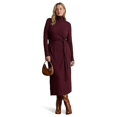 Lauren Ralph Lauren Plus Size Tie Front Turtleneck Dress Women