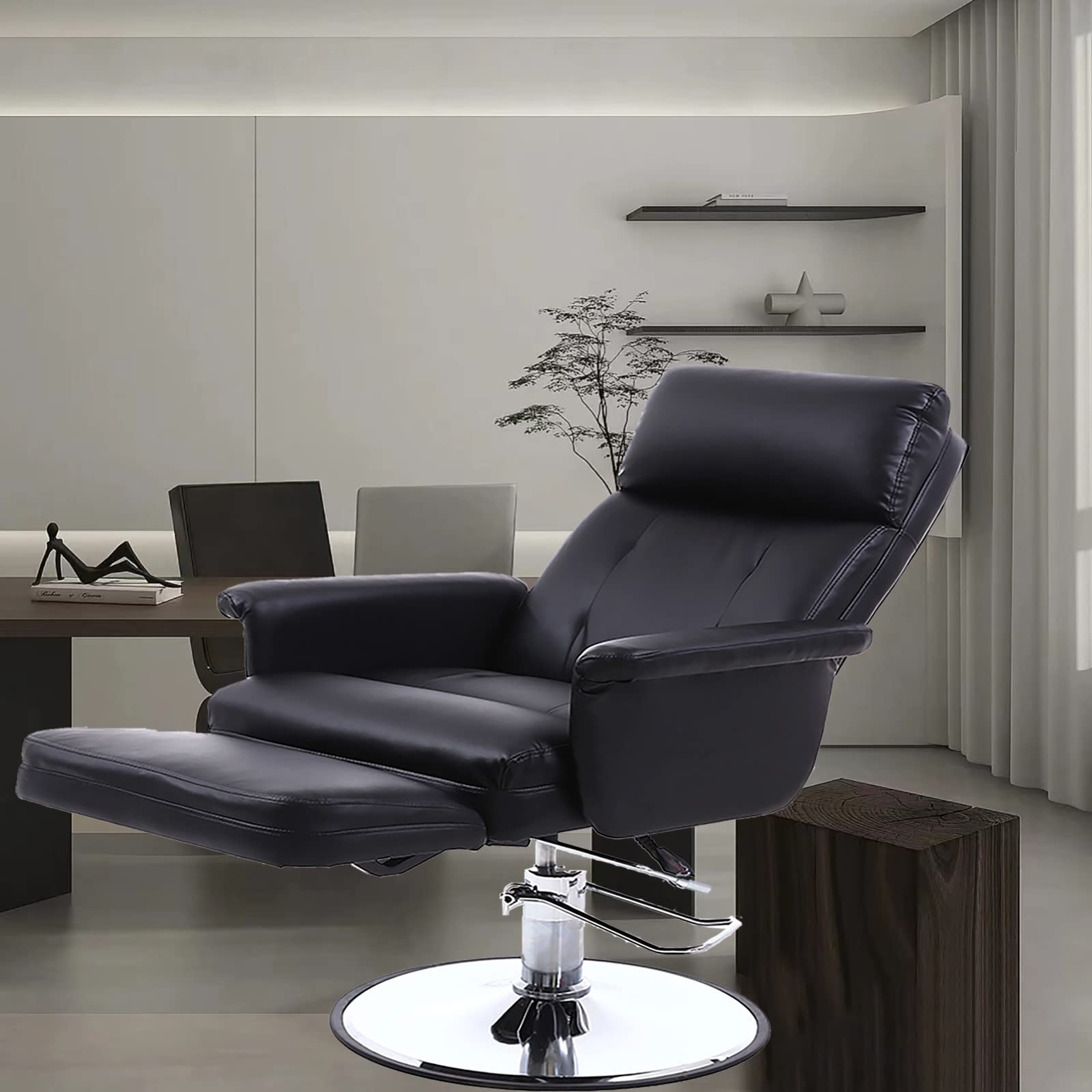 Czarny hydrauliczny fotel kosmetyczny regulowany 3-częściowy rozkładany salon tatuaż spa twarz kanapa łóżko 360° obrotowe pedicure masaż krzesła spa