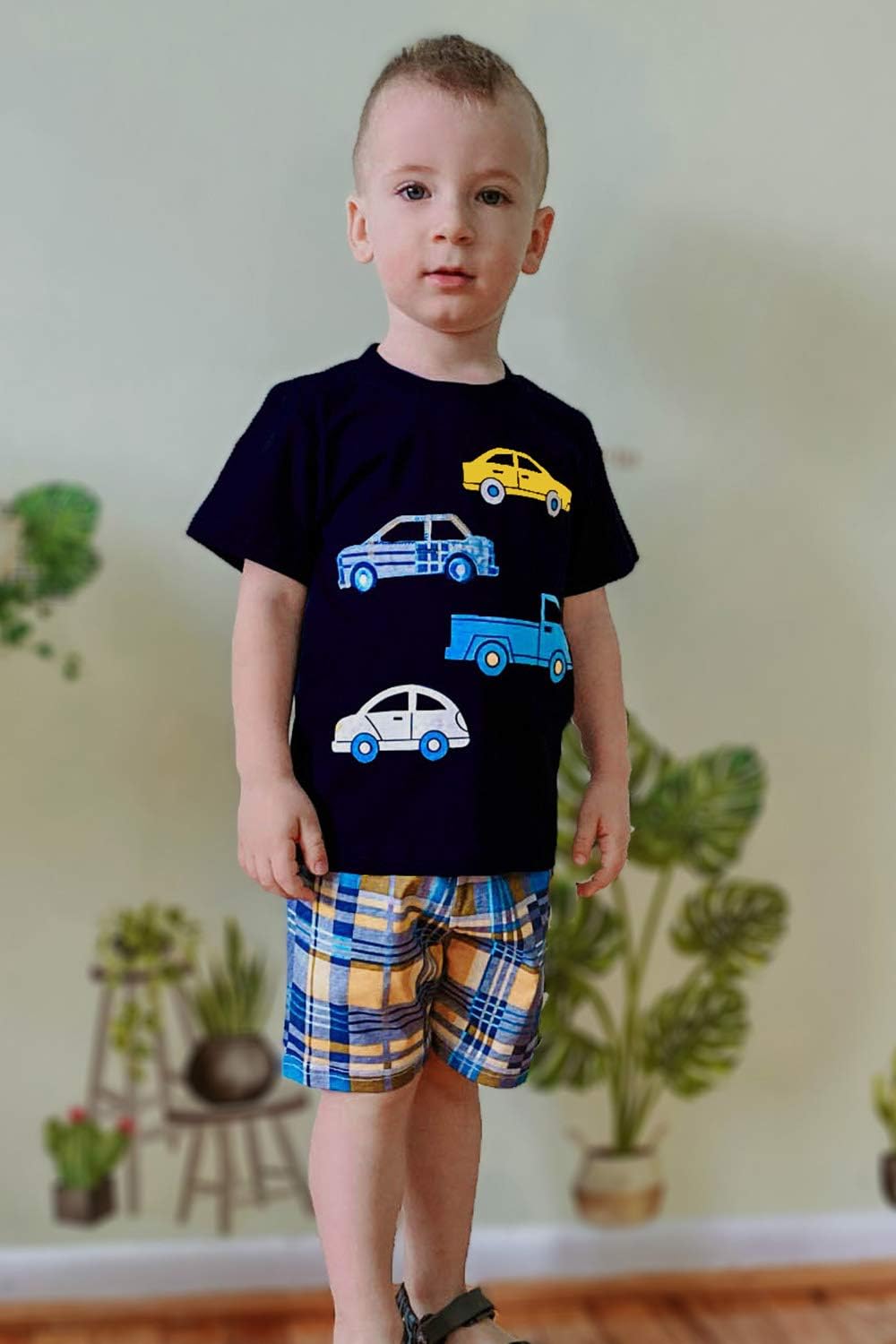 Toddler Boy Cotton Summer Short Sleeve T-Shirt and Short Set - Image 2