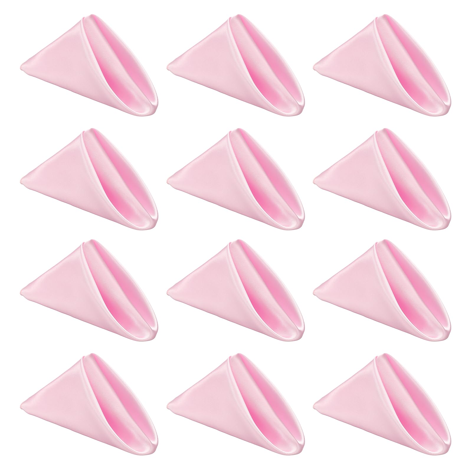 Serviettes de table carrées en polyester rose de 30,5 cm pour banquet