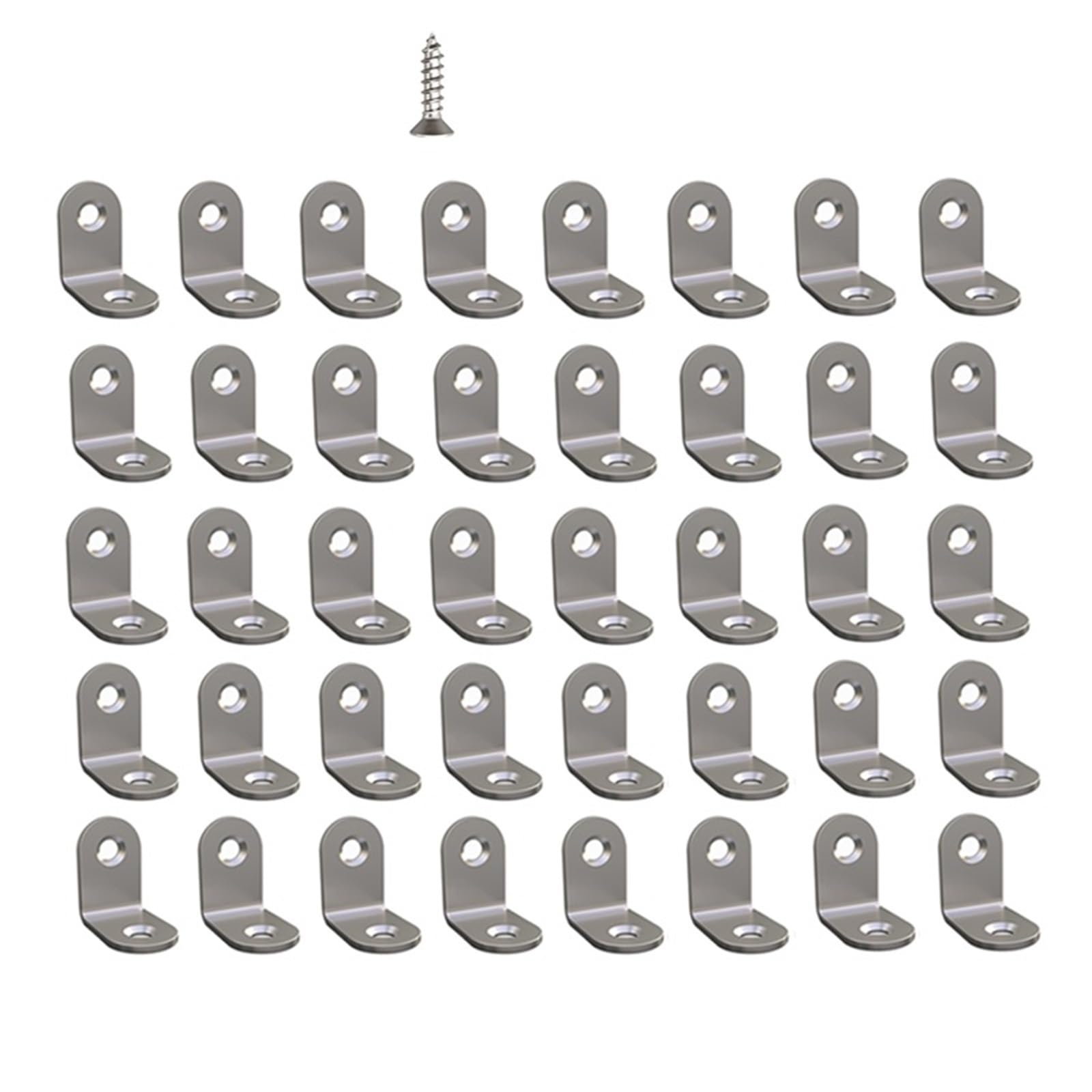 Soporte De Esquina De L 10/20/50 escuadras en forma de L, ángulo recto 90 grados, acero inoxidable, con tornillo for muebles madera y armarios para Muebles(40pcs)