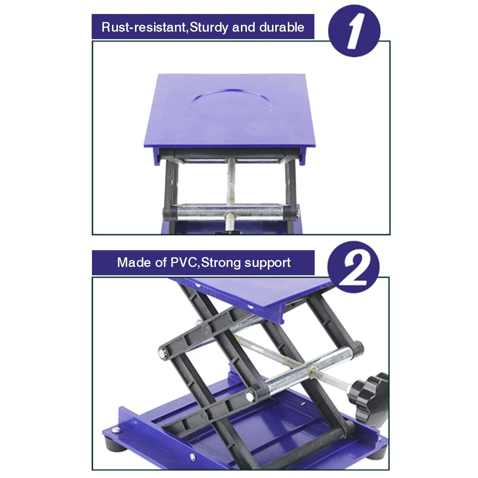 Soporte De Elevación Laboratorio Pequeño, Plataforma Nivel Control Manual | Soporte de plataforma Jack, con tapete antideslizante y mango giratorio, rango de altura 42-290 mm(150x150mm)