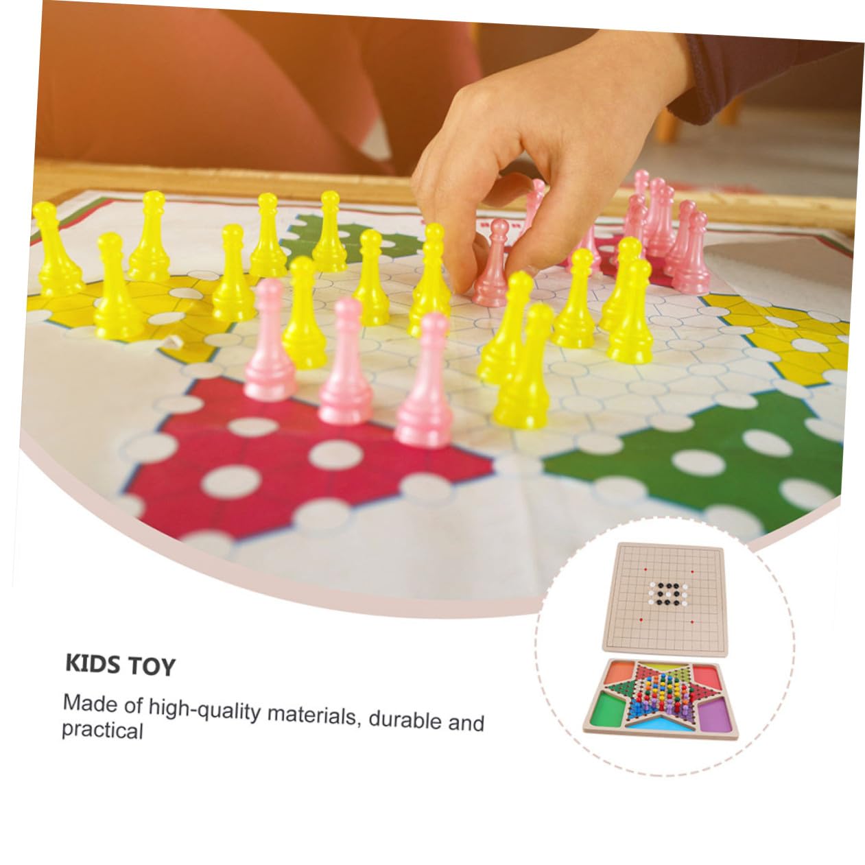 Jeu de Société en Bois Plateau pour Dames et Jeu de Go Portable pour Famille et Garçon et Filles