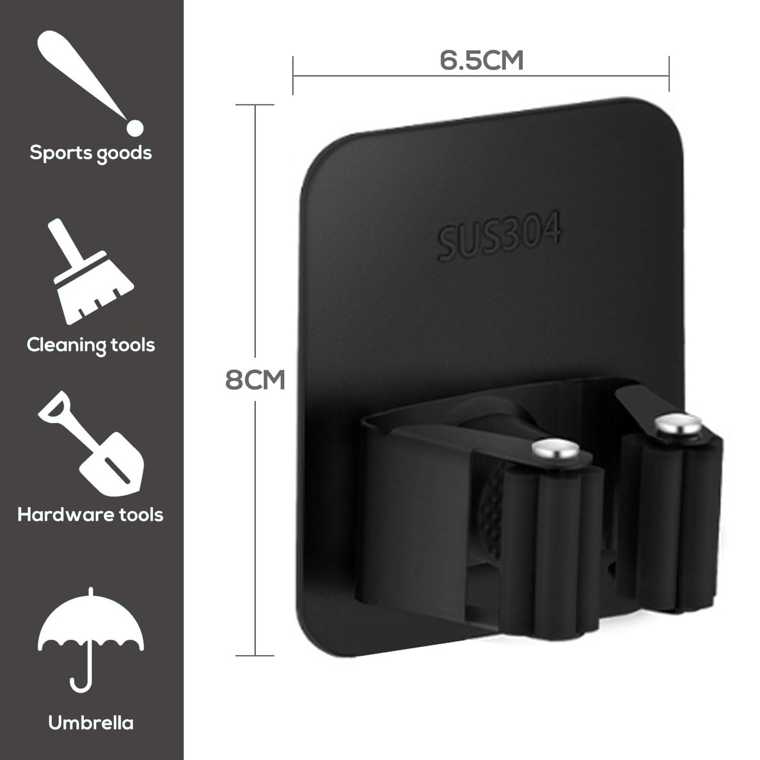 4 Stück Besenhalterung Wand, Selbstklebend Besenhalter Gerätehalter Wandhalterung, Gartengerätehalter Ohne Bohren Besen, Wand Organizer für Küche Zuhause Badezimmer Garage