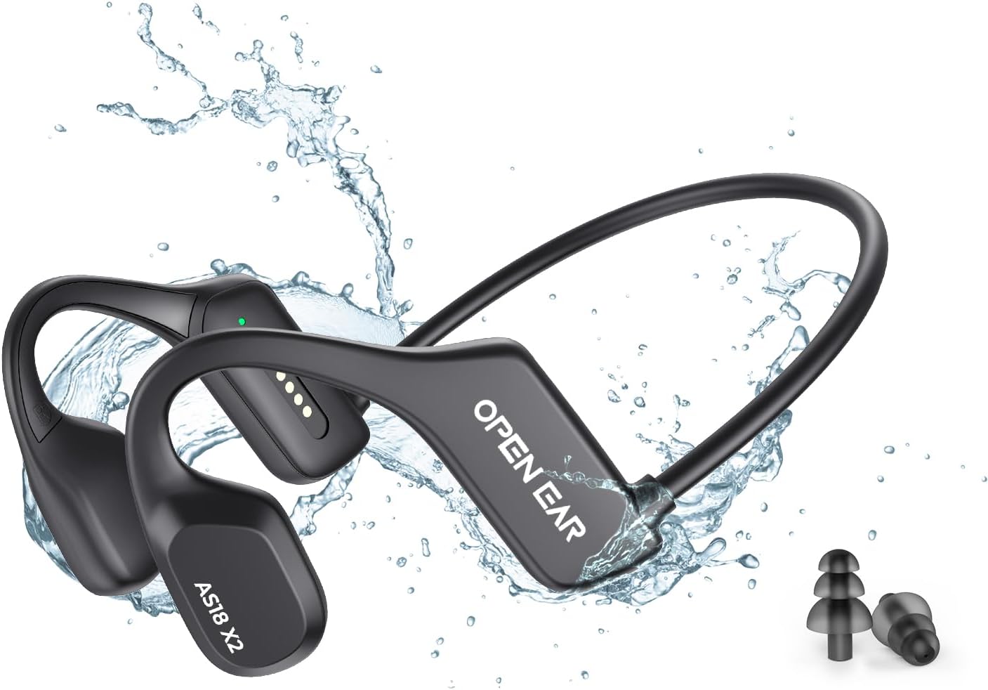 Cuffie Subacquee SANOTO S18 Per Nuoto - MP3 16GB, Bluetooth 5.3 | Conduzione Ossea, Impermeabili IPX8, 8h Autonomia