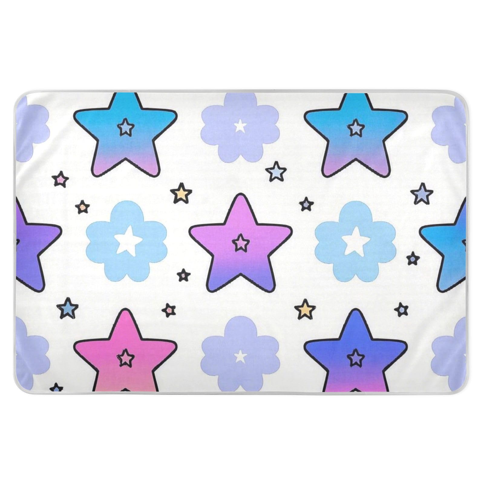 Colorful Stars Training Pee Pads for Kids Waterproof Washable Diaper Changing Pad Breathable Pad Liner for Toddler Kids , 52
